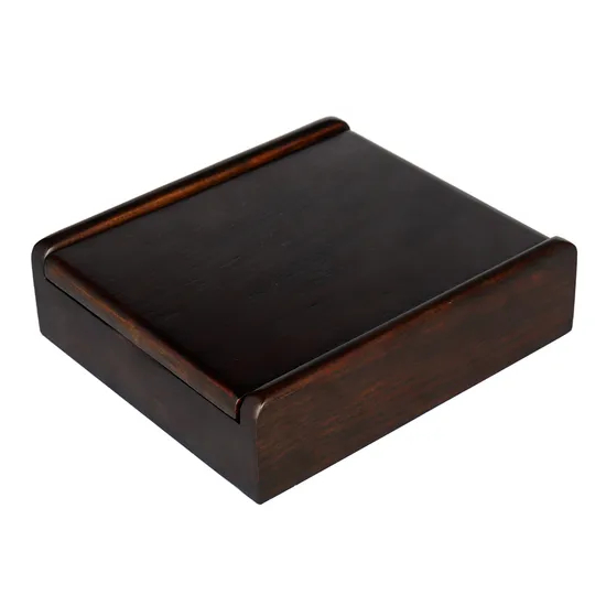 Customizable Black Wooden Watch Display Box for Gifts