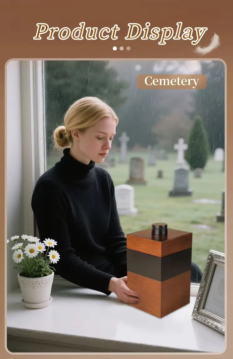 Wholesale Wooden Keepsake Box Bamboo Memorial Pet Urn for Ashes Funeral Caskets Decorative Cremation Urn