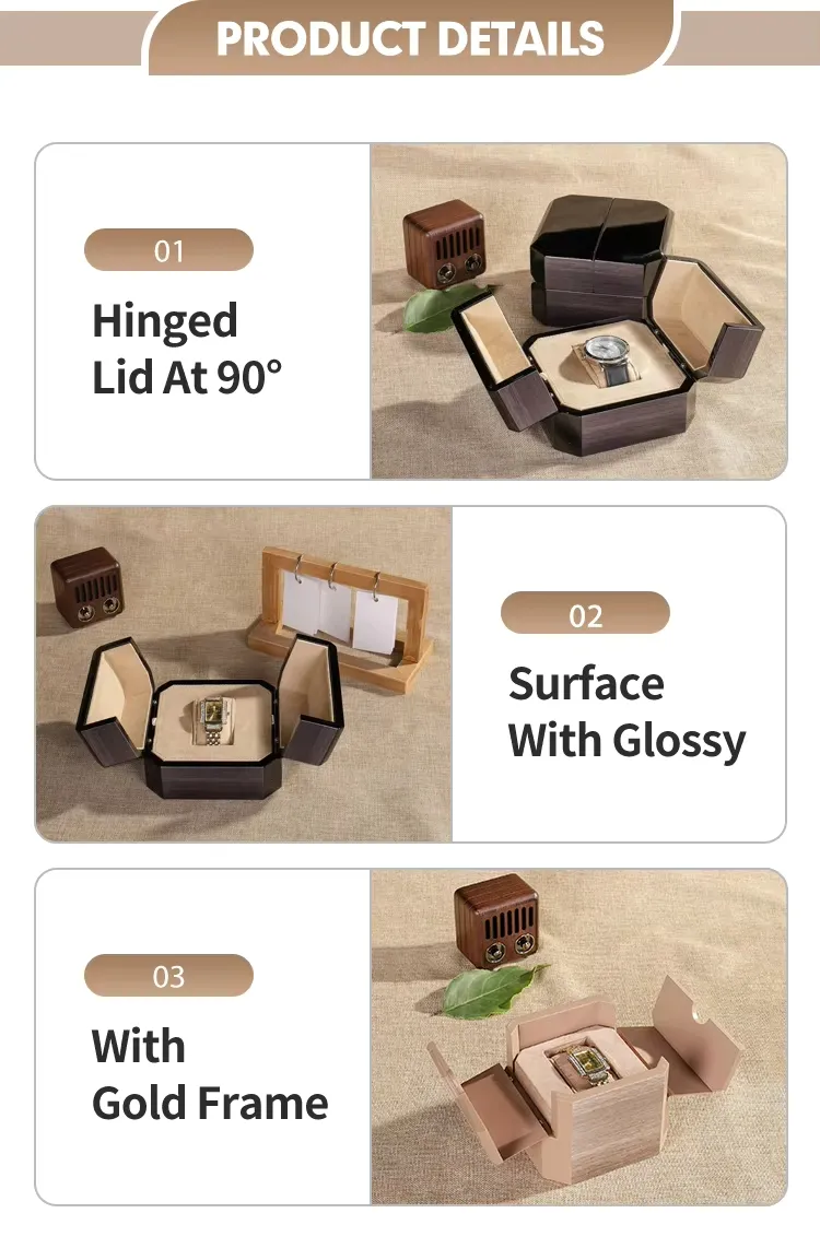 Factory Wholesale High Grade Eco-Friendly Square Single Gift Watch Case Unique MDF Wooden Watch Box Luxury
