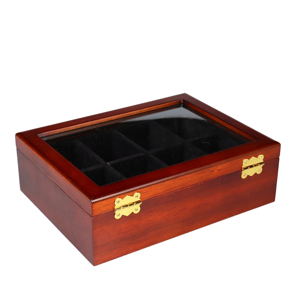 Hot Selling Luxury 12 Slot Wooden Watch Box for Men Solid Wood Watch Case Watch Box Organizer with Window