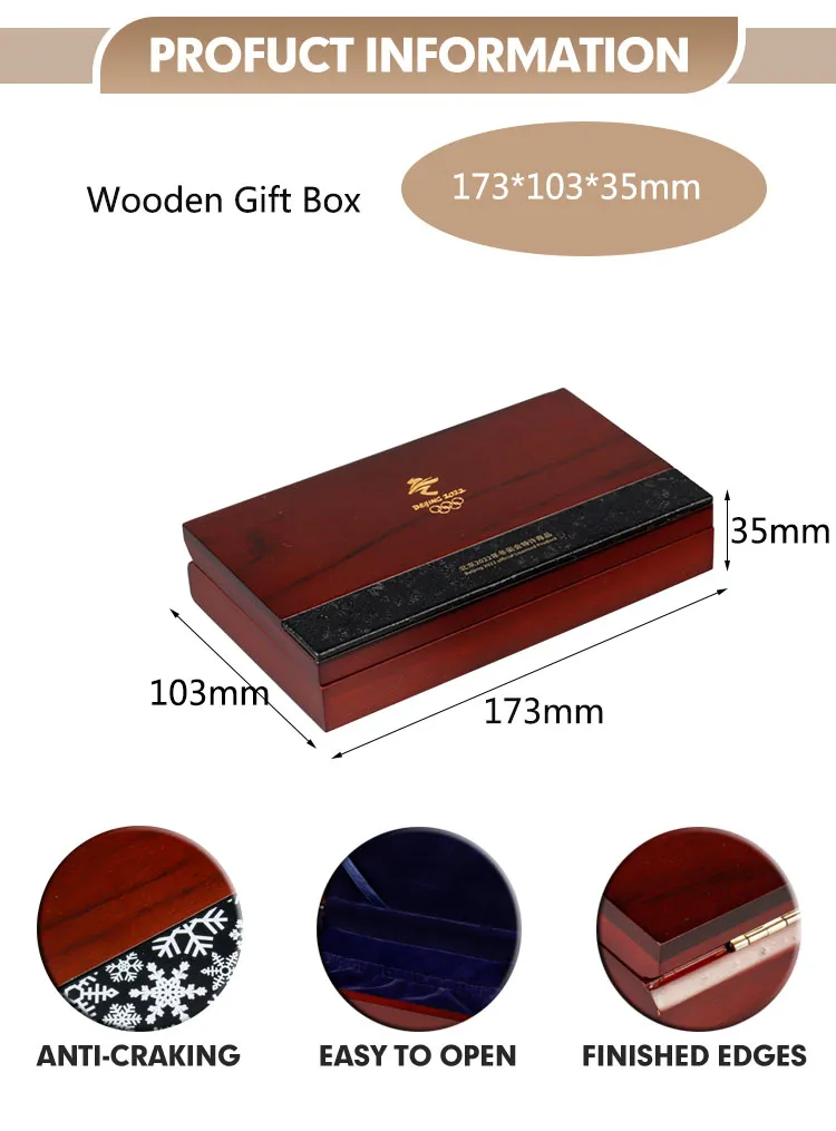 Packaging Box Gift Box with Lid High Gloss Luxury Custom Logo Credit Card Black MDF Box Gift Wooden Carton Handmade Gift &amp; Craft