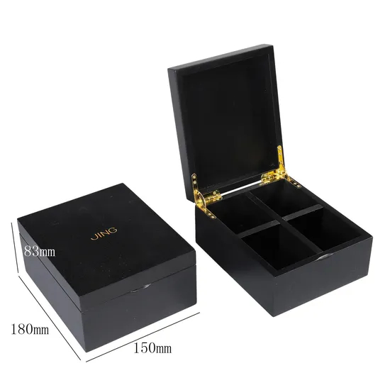 Stylish Wooden Tea Storage Box with Customizable Lid Design