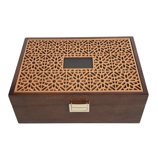 High Quality Excellent Wooden Watch Packaging Box Custom Logo Folding Wood Gift Jewellery Perfume Box Wooden Cigar Box with Window
