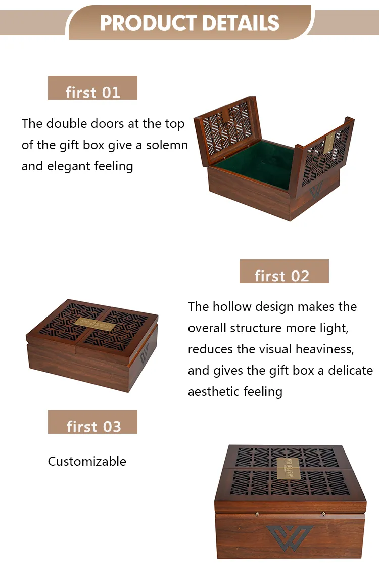 Elegant Customizable Walnut Wood Gift Box with Lid