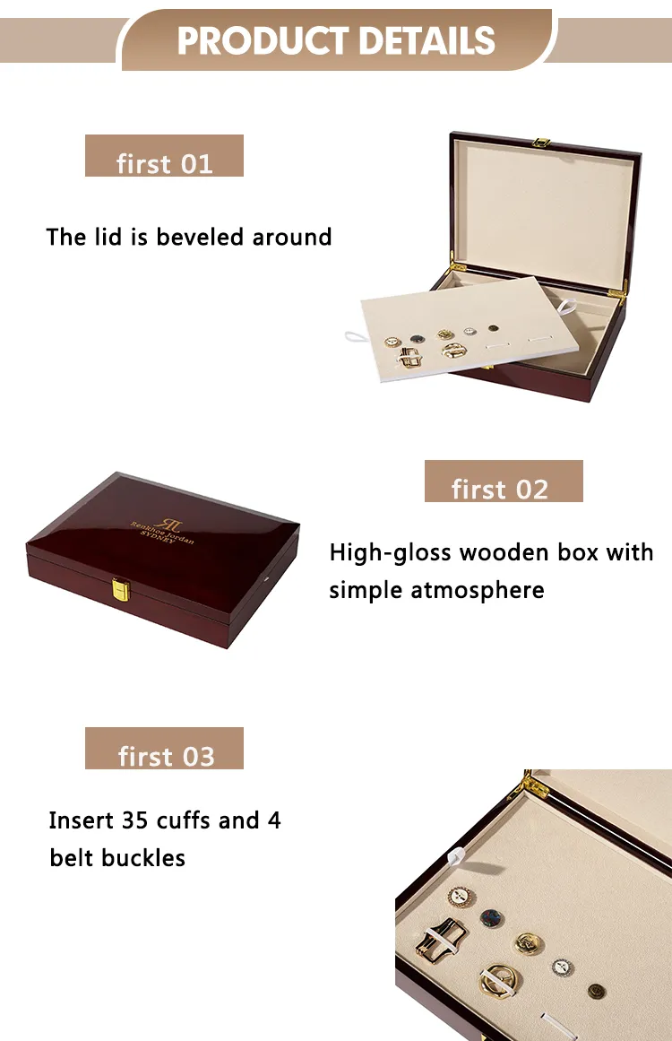 Wholesale Custom Fashion Display Jewelry Storage Display Jewellery Case Luxury Wooden Ring Packaging Gift Boxes