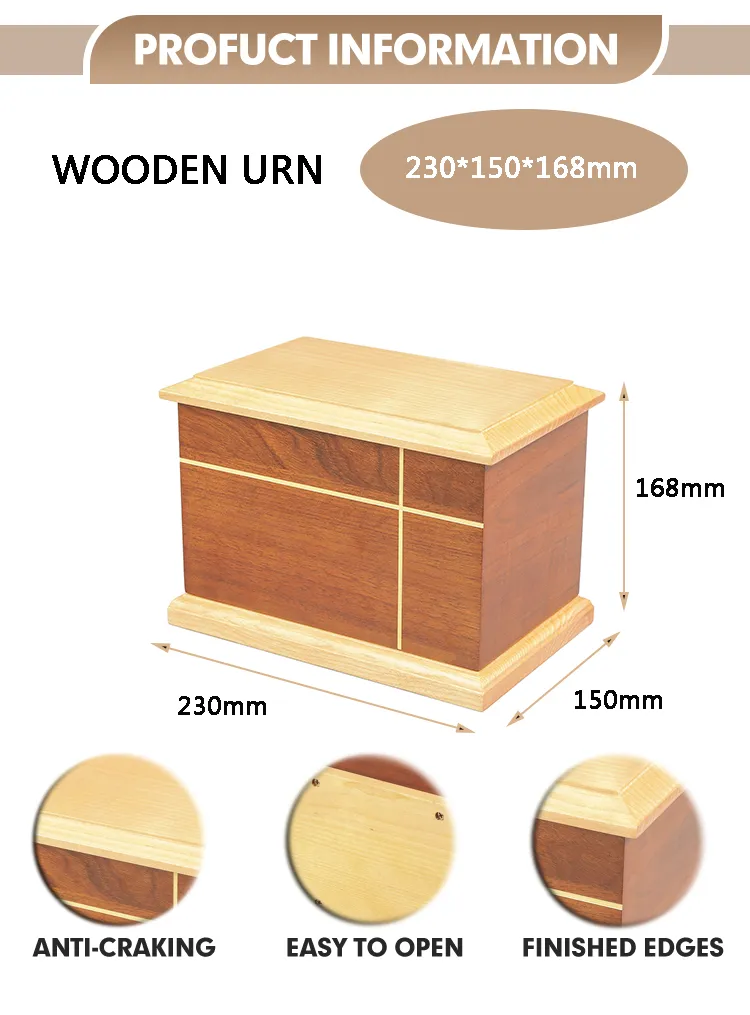 Eco-Friendly Handcrafted Wooden Casket Urn for Pet & Human Ashes - Personalized Memorial with Different Sizes