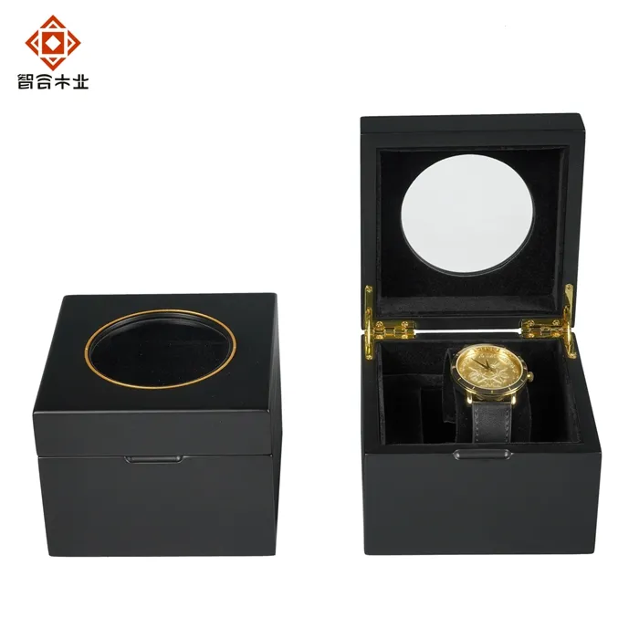 Custom Wooden Watch Gift Packaging Boxes MDF Wooden Medium Density Fiber Wood Single Watch Box for Men and Woman