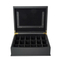 Luxury Black Wooden Tea Storage Box with Custom Laser Logo