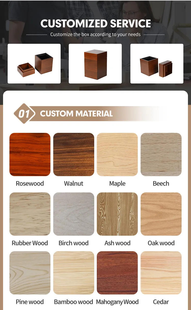 Elegant Custom Wooden Urn for Pets with Logo Design
