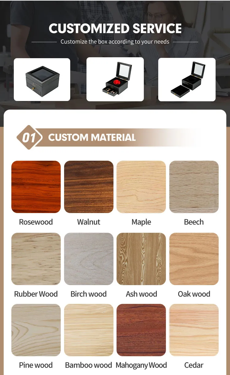 High-End Exquisite Luxury Solid Wood Jewelry Necklace Storage Box for Newlywed Wedding Gift