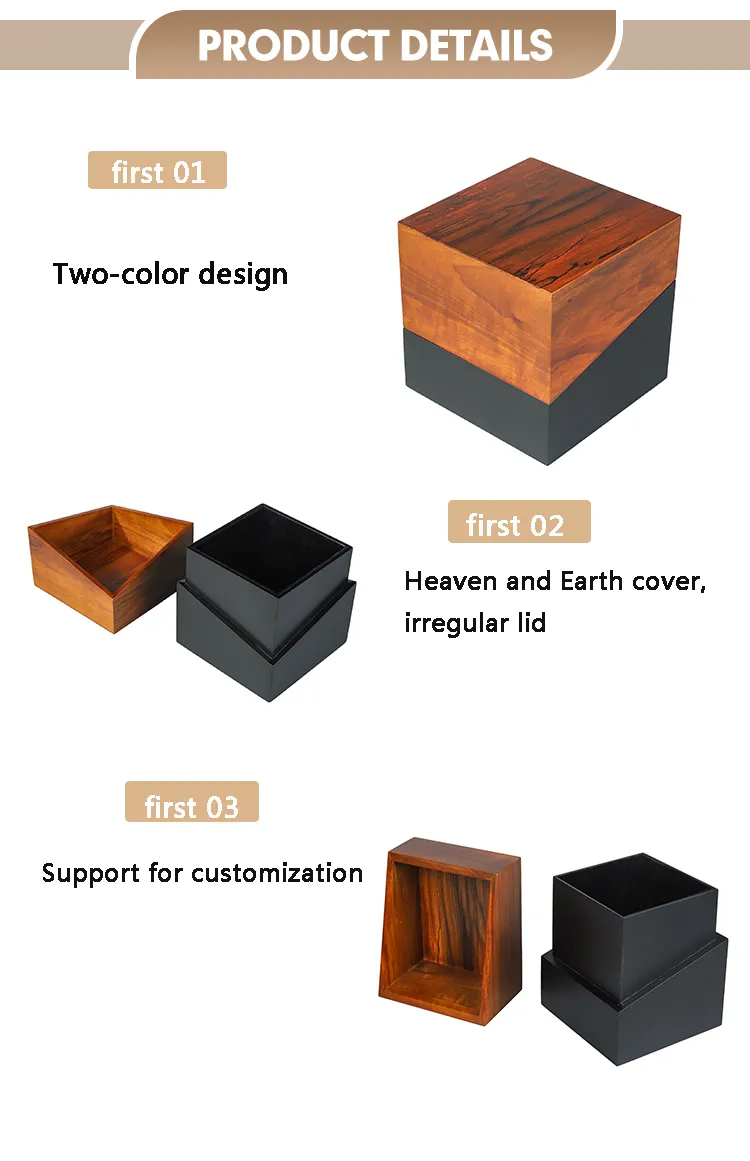 Eco-Friendly European Style Painted Wooden Cremation Urn Biodegradable Birch Ashes Keepsake Pet Urns for Cats &amp; Dogs