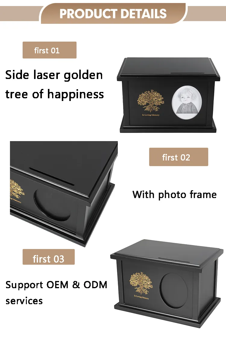 Wholesale Custom Wood Funeral Supplies Urns Wooden Pet Cremation Urns for Human Ashes Adult Male Female