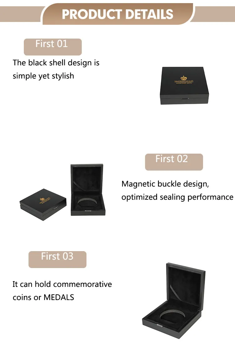 Single Walnut Wood Challenge Coin Presentation Display Box Storage Case with Clear Top and Sliver Coin Capsules with Adjustable Gasket