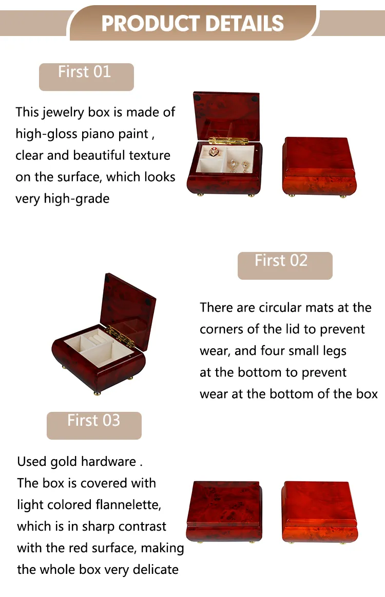 Elegant Wooden Jewelry Storage Box with Multiple Compartments