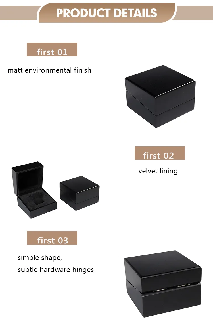Hot Sell Factory Wholesale Customization Luxury Black Watch Cases Packaging Custom Logo Wooden Watch Box