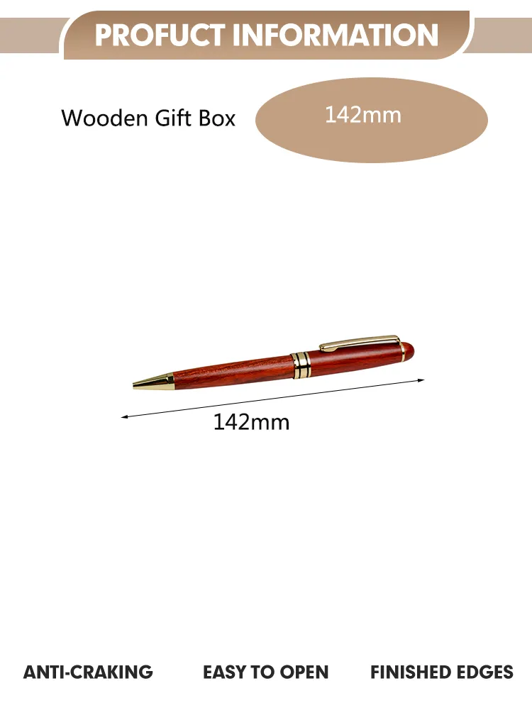 Eco- Friendly Rosewood Maple Wood Bamboo Materials Custom Luxury Wooden Gel Pens