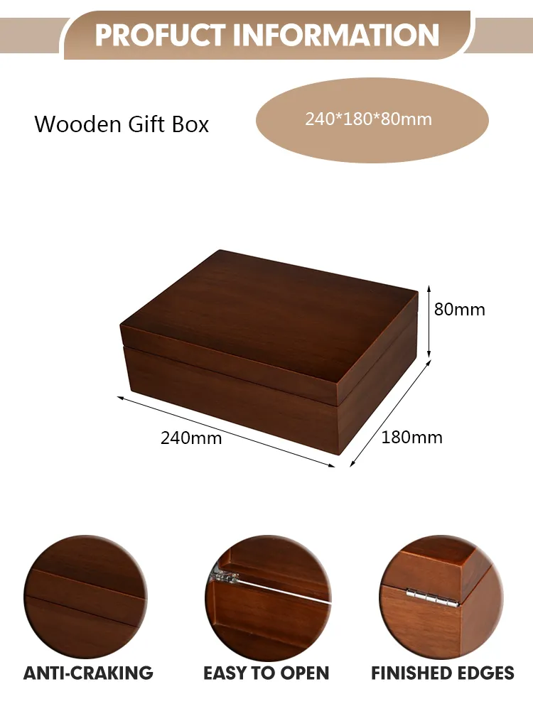 Wholesale ODM/ OEM Custom Craft Gift Box Portable Solid Walnut Wooden Decorative Stash Box Bamboo Wine Tea Storage Packaging Case